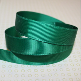 Репсовая лента однотонная темно-зеленого цвета, ширина 16 мм, длина 90 см