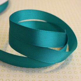 Репсова стрічка однотонна бірюзового кольору, ширина 16 мм, довжина 90 см