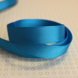 Репсовая лента однотонная голубого цвета, ширина 16 мм, длина 90 см
