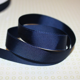 Репсова стрічка однотонна темно-синього кольору, ширина 16 мм, довжина 90 см