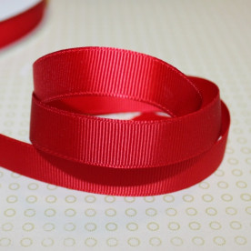 Репсова стрічка однотонна червоного кольору, ширина 16 мм, довжина 90 см