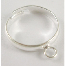 Заготовка для кольца, диаметр около 16 мм, цвет серебро, 1 шт