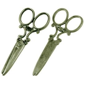 Металева підвіска "Ножиці" 61х25 мм кольору зістареної бронзи, 1 шт