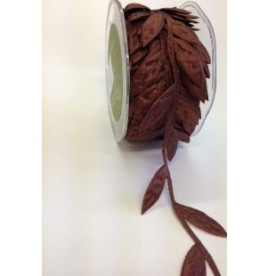 Стрічка з великими листками від May Arts, колір коричневий, 90 см