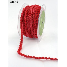 Лента с помпонами "Mini Pom Poms Red" от May Arts, 90 см