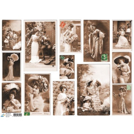 Декупажная карта "Винтажные дамы, сепия" 40х30 см от компании Art