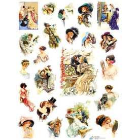 Декупажна карта "Вінтажні дами №1" 40х30 см від компанії Art