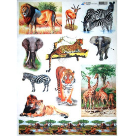 Декупажна карта "Тварини Африки" 40х30 см від компанії Art