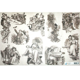 Декупажная карта "Гравюры" 40х30 см от компании Art