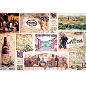 Декупажная карта "Вино" 40х30 см от компании Art