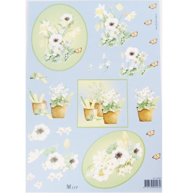 Папір для декупажу на листівках "Квіткова мелодія" 21х29,7 см від компанії JeJe Products