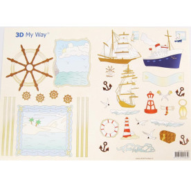 Папір для декупажу "Морська тематика" 21х29,7 см від компанії JeJe Products