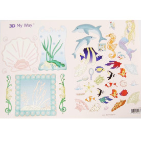 Папір для декупажу "Морський світ" 21х29,7 см від компанії JeJe Products