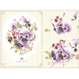 Декупажна карта "Віоли" 21х29,7 см від компанії Cheap Art