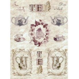 Декупажна карта "Квітковий чай" 21х29,7 см від компанії Cheap Art