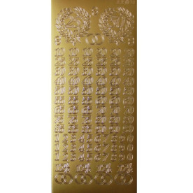 Контурні наклейки для скрапбукінгу золотого кольору "Цифри" від JeJe Products