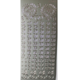 Контурные наклейки серебряного цвета "Цифры", JeJe Products