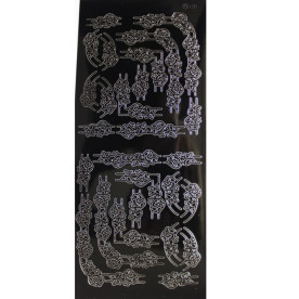 Контурные наклейки черного цвета "Цветочные бордюры", JeJe Products