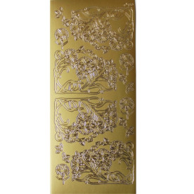 Контурные наклейки золотого цвета "Цветочные уголки", JeJe Products