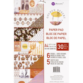Набір скраппаперу, Golden Desert Paper, A4, 6 аркушів, 20х30 см, Prima