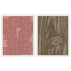 Папки для тиснення Bricked & Woodgrain від Sizzix
