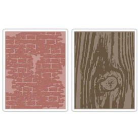 Папки для тиснення Bricked & Woodgrain від Sizzix