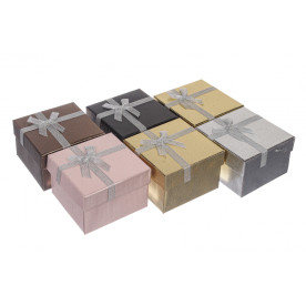 Коробочка для біжутерії, 1 шт, срібло, 9х9х5,5 см