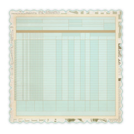 Папір для скрапбукінгу з фігурним краєм DieCut Ledger Blue 30х30 см від Studio Calico