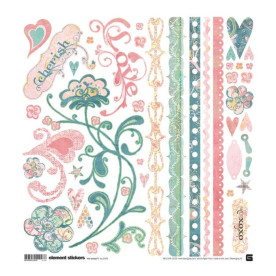 Лист с наклейками Two Scoops Elements 30х30 см, компании Basic Grey