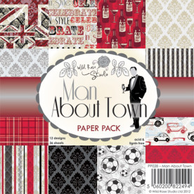 Набір паперу Man About Town 15х15 см 12 аркушів від Wild Rose Studio