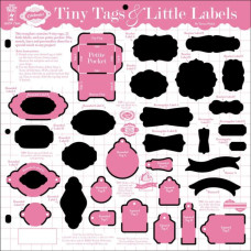 Пластиковий трафарет Tiny Tags & Little Labels, 30х30 см від Hot Off The Press