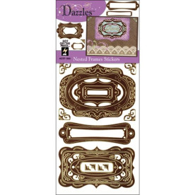 Набор наклеек Nested Frames Brown, компании Hot Of The Press, 23х10 см