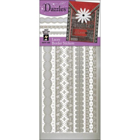 Набор наклеек Lacy Border Silver, компании Hot Of The Press, 23х10 см