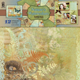 Набор бумаги Nature's Watercolors 30х30 см 6 листов от Hot Off The Press