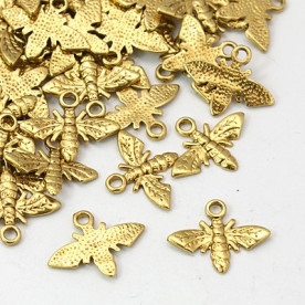 Металева підвіска "Бджілка" кольору античного золота, 17х13 мм, 5 шт