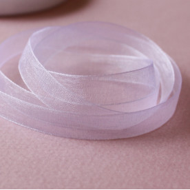 Стрічка з органзи білого кольору шириною 10 мм, довжина 5 м