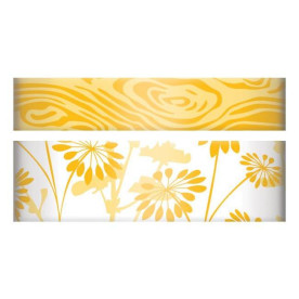 Бумажный скотч с узором желтого цвета от We R Memory Keepers, 15 мм и 10 мм