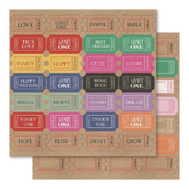 Двусторонняя крафт-бумага Tickets Please 30х30 см от Ruby Rock-It