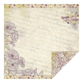 Двосторонній папір Floral Design Over Music 30х30 см від Authentique Paper