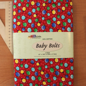 Тканина для рукоділля хлопок "Іграшки на червоному тлі" 46х109 см