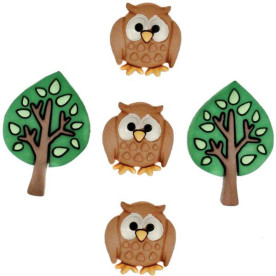 Набір ґудзиків Night Owls від Dress It Up, 5 шт