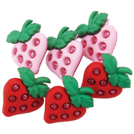 Набір ґудзиків Strawberry від Dress It Up, 6 шт