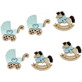 Набор пуговиц Horse And Buggy-Boy от Dress It Up, 6 шт