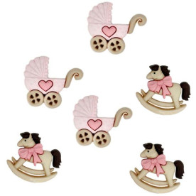 Набір ґудзиків Horse And Buggy-Girl від Dress It Up, 6 шт
