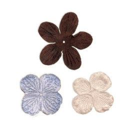 Набор вельветовых цветочков Velvet Flower: Chocolate Blueberry 30 шт. в трех цветах от 7gypsies