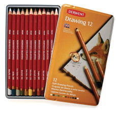 Набір олівців для рисунку Drawing, 12 шт, метаева коробка, Derwent