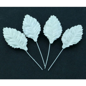 Набір декоративних листочків білого кольору розміром 25 мм