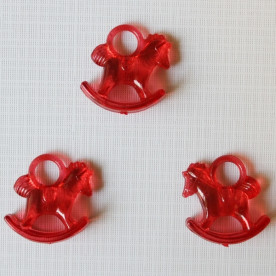 Акрилова підвіска "Конячка" червоного кольору, 29х27х10 см