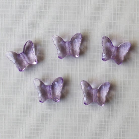 Бусинка з акрилу "Метелик" бузкового кольору, 22х18х9 мм