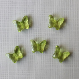 Бусинка з акрилу "Метелик" зеленого кольору, 22х18х9 мм